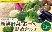 紀南の採れたて新鮮野菜・お米詰め合わせセット（8～12品目詰め合わせ）