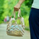 SKLO 持ち手のカラーを選べる！床革のテイクアウトBAG【Camel】